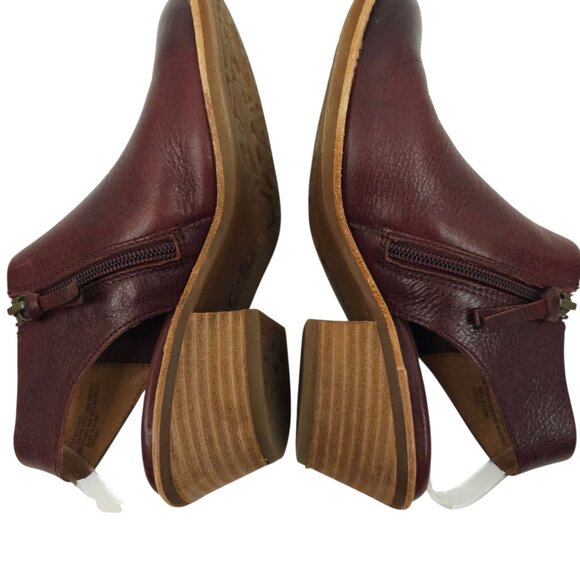 Sofft Arabia Slingback Bootie Women 6M Port Leather Maroon Side Zip Stacked Heel - Picture 14 of 16